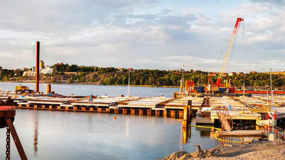 The construction site at the Värta Pier