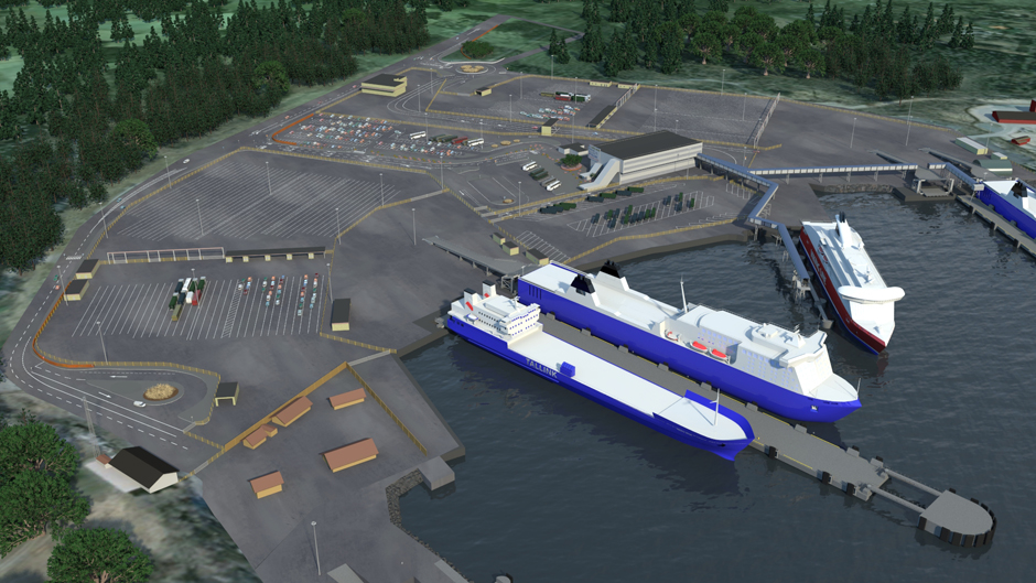 Vision sketch of the rebuilt port of Kapellskär