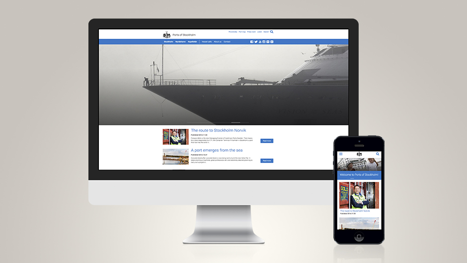 Screenshot of the new portsofstockholm.com