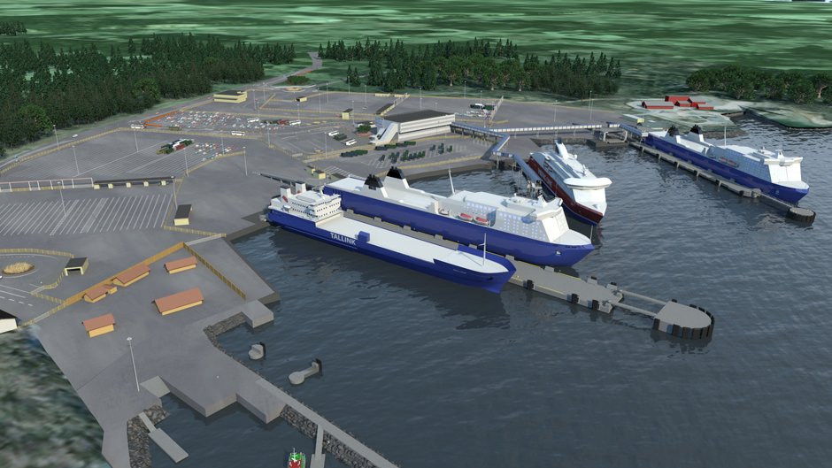 Vision image of the rebuilt port of Kapellskär