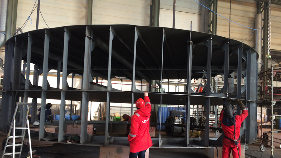 The seawalken under construction at the factory