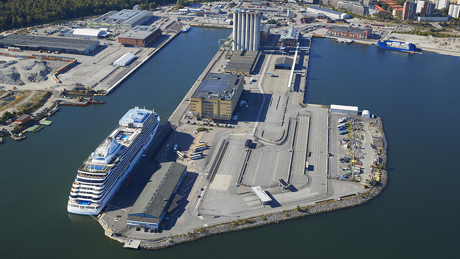 Aerial view of Frihamnen Port