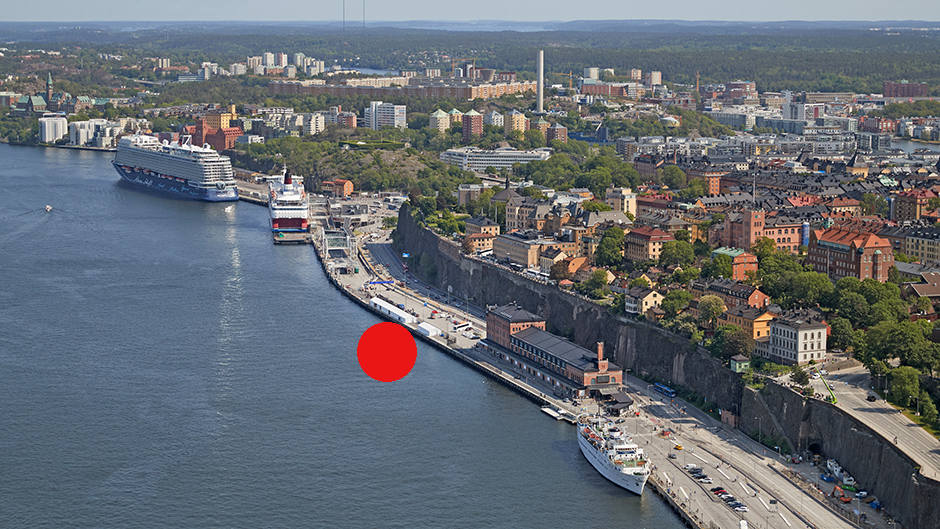 Aerial view of Stadsgården and Södermalm