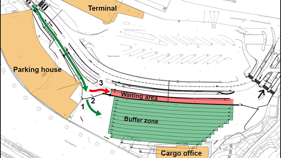 Map of how the check-in is done