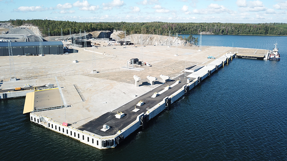 The two RoRo quay berths at Stockholm Norvik Port