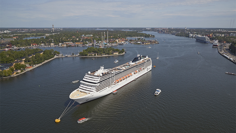 Cruise vessel in Stockholm city