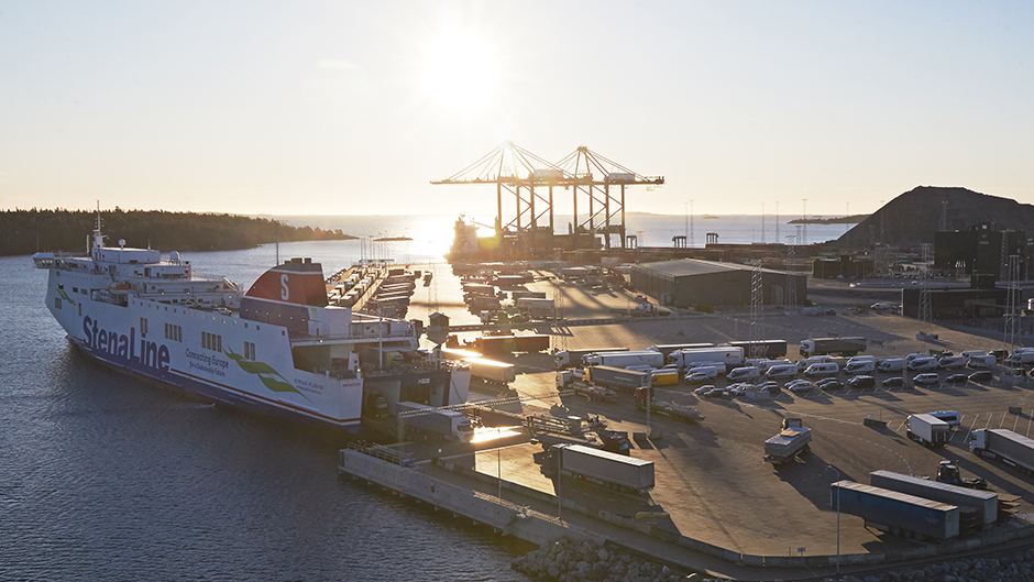 Stockholm Norvik Port in beautiful backlight