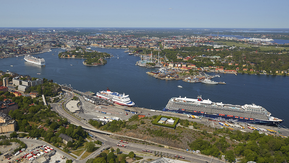Aerial view of the central part of Stockholm
