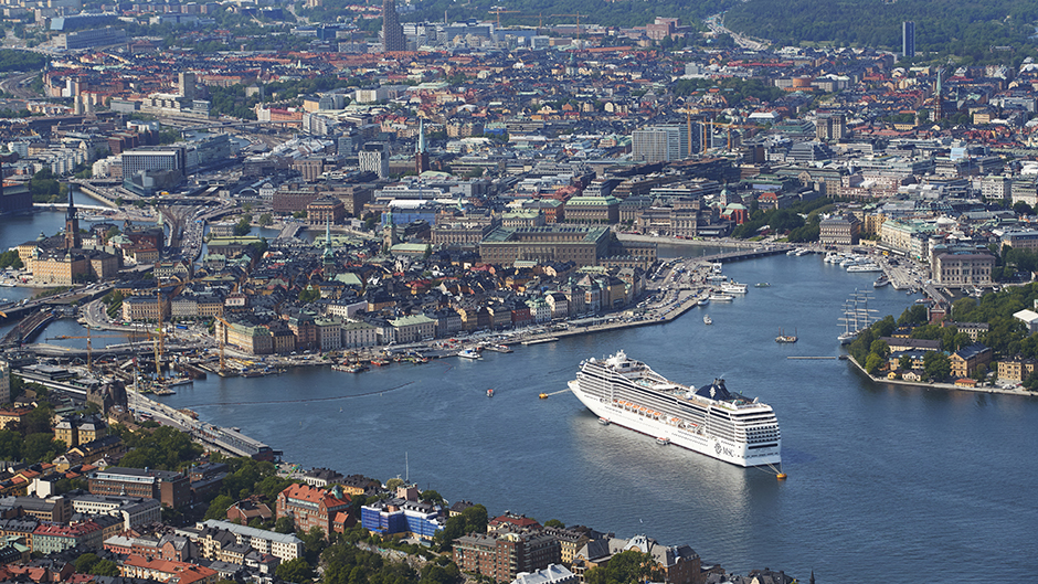 Aerial photo of the central part of Stockholm