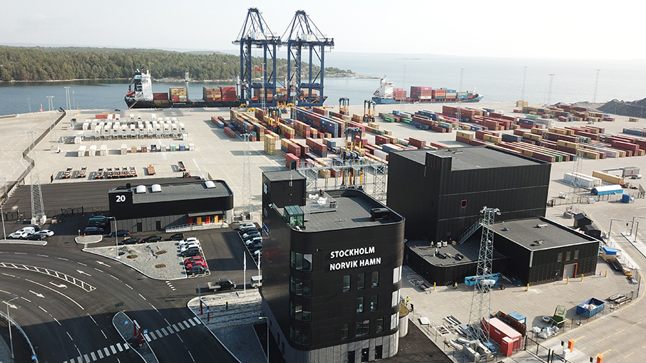 Aerial view of Stockholm Norvik Port