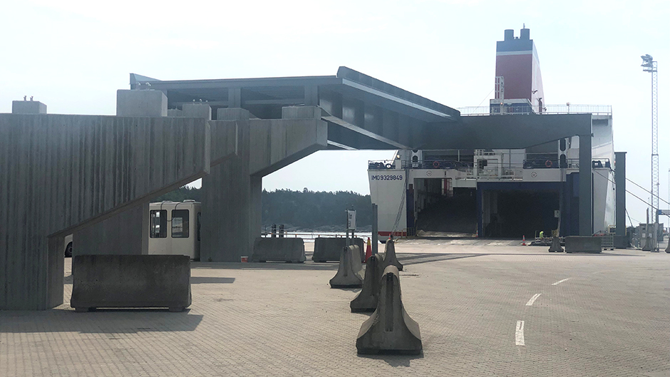 The new linkspan at Stockholm Norvik Port