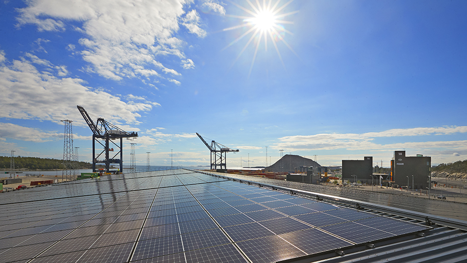 Solar cells at Stockholm Norvik Port