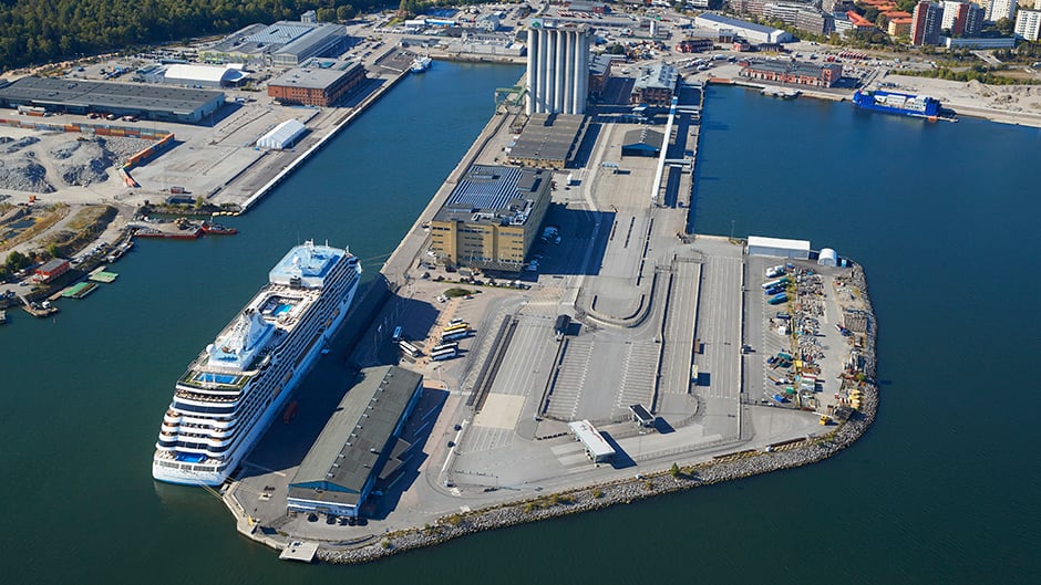 Aerial view of Frihamnen Port