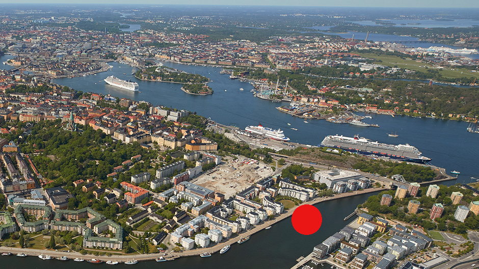 Aerial view of Norra Hammarbyhamnen and Södermalm