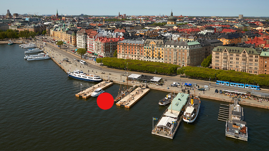 Aerial view of Strandvägen and Östermalm