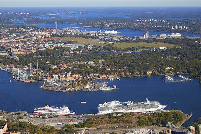 Aerial view of central Stockholm