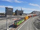 Fully loaded cargo train at Stockholm Norvik Port.
