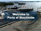 The text Welcome to Ports of Stockholm with Port of Kapellskär in the background