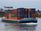 The container barge Emelie Deymann full of containers