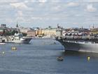 Two warships in the central part of Stockholm