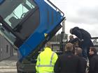 Project members taking a look at the RoRo-tractor