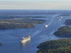 Aerial view of the fairway into Stockholm