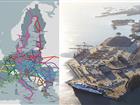 Map of the TEN-T network and an aerial view of Stockholm Norvik Port